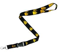 Royal Navy Officer Ranks Lanyard - Black & Gold Naval Stripes Neck Strap - 57cm Premium Polyester Lanyard with Quick Release Buckle & Metal Swivel Hook for Keys, Passes & ID Cards - Maritime Gift