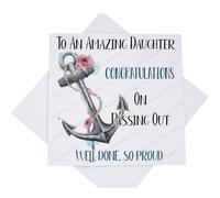 Royal Navy Sailor Passing Out Card, Poppy Anchor Passing Out Card for Daughter
