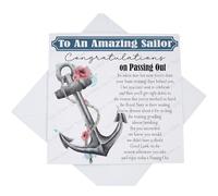 Royal Navy Sailor Passing Out Card, Poppy Anchor Passing Out Card for Him Her with Poem Verse