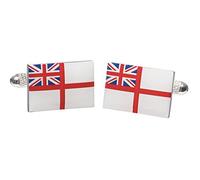 Royal Navy White Ensign Flag Shirt Cufflinks in Onyx Art Cufflinks Box