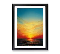 Royal Ocean Sunset Framed Print | A2 Black Framed Wall Art | Ready to Hang | Modern Nautical Picture | Living Room Bedroom Lounge Office