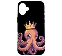 Royal Octopus Showing Off Its Crown for Boys and Girls Case for iPhone 16 Plus