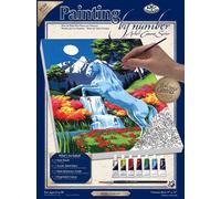Royal Paint By Number Kit Artist Canvas Series 9"X12"-Unicorn - PCS-9