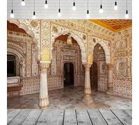Royal Palace Photography Background Interior Private Palace Hall in Throne with Gold Carvings Background Travel Shooting 250x180CM