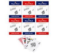 Royal Playing Cards, 6 Deck Pack, Superior Linen Finish, Standard Index, Professional Poker Size, Casino Grade, Easy To Shuffle & Durable, Red & Blue