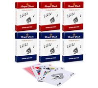 Royal Playing Cards, 6 Decks, Superior Linen Finish, Poker Size, Standard Index, Professional Casino Grade, Easy To Shuffle & Durable, Red & Blue, Texas Hold'em, Blackjack, Bridge, Rummy, Card Games