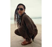 Royal Polarized Aviator Sunglasses at Free People in Snow/Navy - female