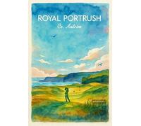 Royal Portrush Golf Course In Antrim - A4 Travel City Poster Wall Art Home Decor Art Print Featuring Iconic Landmarks and Global Destinations for Interiors Inspired by Culture and Exploration