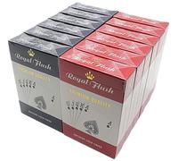 Royal Premium Playing Cards | Pack of 12 Decks | Superior Linen Finish | Red & Blue
