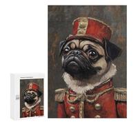 Royal Pug Portrait Painting Puzzle 1000 Teile Schwer Puzzle Spielzeug Lernspiel Impossible Herausforderungsspielzeug Für Erwachsene Kinder 300 PCS