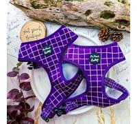 Royal Purple Patch Pet Pooch Boutique Dog Harness (ideal for Small Dogs) Grid Pattern. XS-L (Small)