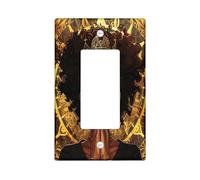 Royal Queen Light Switch Cover Plate, Gold Brown Regal Crown Single Rocker Wall Plates, Autumn Thanksgiving Wall Decor, Standard Size Thermoplastic Plate Cover Single Rocker