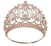 Royal Queen Round Crown Women Bridal Wedding Party Hair Accessories 1