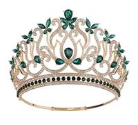 Royal Queen Round Crown Women Bridal Wedding Party Hair Accessories Gold En8