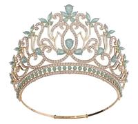 Royal Queen Round Crown Women Bridal Wedding Party Hair Accessories Opal En8