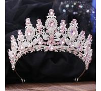 Royal Queen Wedding Crown Rhinestone Crystal Bride Diadem Pageant Headdress Tiara Hair Jewelry Accessory H221 Silver pnnrk