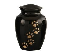 Royal Rapture Urn For Ashes Jar Paw Engraved Dog Cat Funeral Cremation Memorial Love Urns decorative(Black 6") RJM06-07