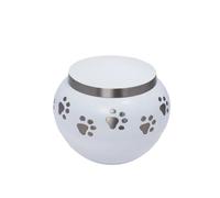 Royal Rapture Urn For Ashes Memorial Funeral Cremation Love Urns decorativePaw Engraved Jar |Pet Dog Cat| (White, 4") RPJM01-02