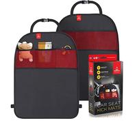 Royal Rascals Car Seat Kick Mats Back Seat Protector (2 Pack) Durable Waterproof Back Seat Organiser for Kids, Car Travel Accessories with Pockets & Storage, Road Trip Essentials, Easy to Install