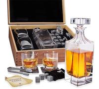 Royal Reserve Whiskey Decanter Gift Set by | Husband Birthday Gifts Artisan Crafted Chilling Rocks Stones Scotch Bourbon Holder - Gift for Men Dad Boyfriend Anniversary