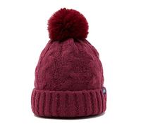 ROYAL SCOT Chunky Knit Bobble Hat in Wine, Red, One Size