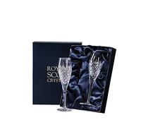 Royal Scot Crystal - Edinburgh - 2 Crystal Champagne Flutes 225mm (Presentation Boxed)