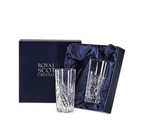 Royal Scot Crystal Edinburgh - 2 Tall Tumblers 150mm (Presentation Boxed)