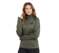 Royal Scot Women's Katie 1/4 Zip Sweatshirt, Polyester Elastane Blend, Brushed Back Fleece, Thumbhole Sleeves, Drop Back Hem, Horse Riding (UK, Numeric, 12, Regular, Regular, Green)