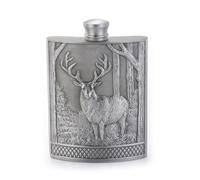 Royal Selangor Hand Finished Woodland Collection Pewter Stag Hip Flask
