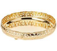 Royal Silver Gold Round Stylish 23cm Silver/Gold Plated Paandan Tray Home Kitchen Restaurant Dining