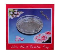 Royal Silver Round Stylish 23cm Silver Plated Paandan Tray Home Kitchen Restaurant Dining Etc