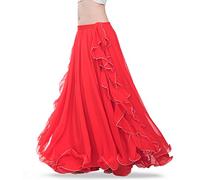 ROYAL SMEELA Belly Dance Skirts Women Belly Dance Costume Flamenco Chiffon Maxi Skirts Belly Dance Dress Performance Wear Sexy Slit Belly Dancing Skirt Bellydance Skirt For Women Belly Dancer Outfit