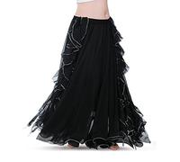 ROYAL SMEELA New Women Belly Dance Skirt Costume Dance Practice Training Chiffon Skirts Dress Performance Apparel Black