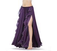 ROYAL SMEELA New Women Belly Dance Skirt Costume Dance Practice Training Chiffon Skirts Dress Performance Apparel Purple