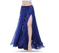 ROYAL SMEELA New Women Belly Dance Skirt Costume Dance Practice Training Chiffon Skirts Dress Performance Apparel Dark Blue