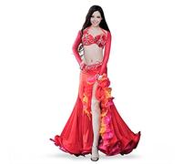 ROYAL SMEELA Professional Belly Dancer Costume For Women Bellydance Bra Belt Skirt Sleeve 4 Pieces Set Belly Dancing Wear Belly Dance Dress Carnival Costumes Belly Dancing Outfit Belly Dance Clothes