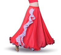 ROYAL SMEELA Women's Belly Dance Skirt - Chiffon, Red, Size L, Adult Women's Skirt - Dance, Halloween, Spring/Summer