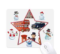 Royal Soldiers Red Telephone Booth Britain Christmas Snowman Family Star Mouse Pad