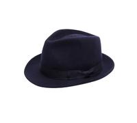 Royal Stallion Premium Australian Wool Crushable Trilby Hat - Navy Blue - 100% Pure Wool, Cotton Sweatband, Grosgrain Band, Classic Fedora-Style Hat (UK, Alpha, S, Navy Blue)