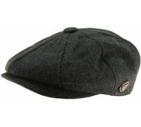 Royal Stallion Wool Baker Boy Cap in Dark Grey Herringbone, Size: Large (59cm)