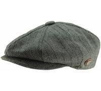 Royal Stallion Wool Baker Boy Cap in Mid Grey Herringbone, Size: Small (55cm)