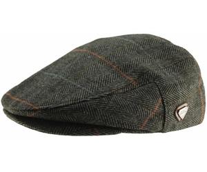Royal Stallion Wool Flat Cap in Charcoal Checked, Size: Medium (57cm)