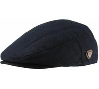 Royal Stallion Wool Flat Cap in Dark Blue Herringbone, Size: XL (61cm)