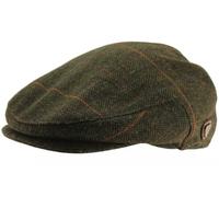 Royal Stallion Wool Flat Cap in Olive Check, Size: Medium (57cm)