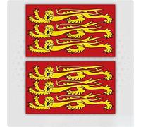 Royal Standard England Flag Vinyl Sticker, Pack of 2, 129mm x 75mm, Waterproof and Weather Proof, External Grade Vinyl, for Cars, Vans, Trucks, Taxis, and Lorries
