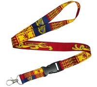 Royal Standard of the United Kingdom Lanyard - Red, Blue & Yellow Flag Print Polyester Neck Strap - 57cm Length, Quick Release Buckle, Metal Swivel Hook for Keys, Passes & ID Badges - Premium Quality