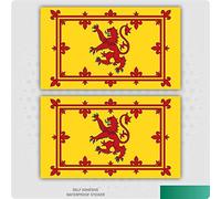 Royal Standard Scotland Flag Vinyl Sticker, Pack of 2, 129mm x 75mm, Waterproof and Weather Proof, External Grade Vinyl, for Cars, Vans, Trucks, Taxis, and Lorries