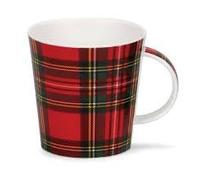 Royal Stewart Tartan Fine China Mug, Classic Red Scottish Plaid Coffee Cup, 350ml Capacity, Ceramic with Glazed Finish, Gift Box