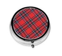 Royal Stewart Tartan, Pill Box, Square Pill Case for Pocket Or Purse Small Pill Container Travel Pill Organizer