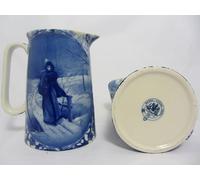 Royal Stone Flow Blue 5.5" Jug in The Design of Lady On A Bridge